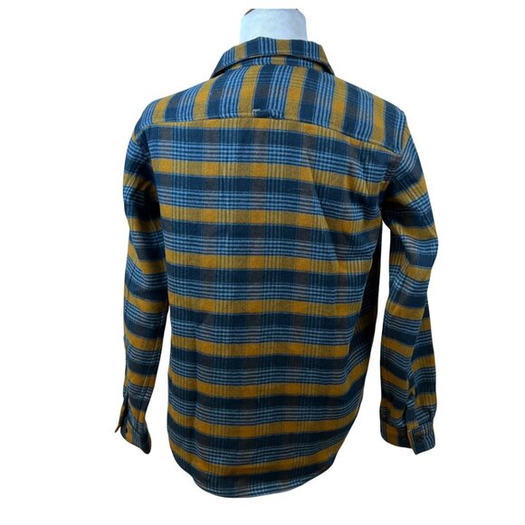 Columbia Mens Yellow Blue Plaid Cotton Button-Up Flannel Shirt Regular Fit M - Picture 3 of 8